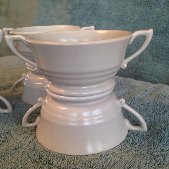 VTG Franciscan Pottery Cream Soup Bowl Montecito Handled Satin Gray - USA - 7 - Picture 3 of 5